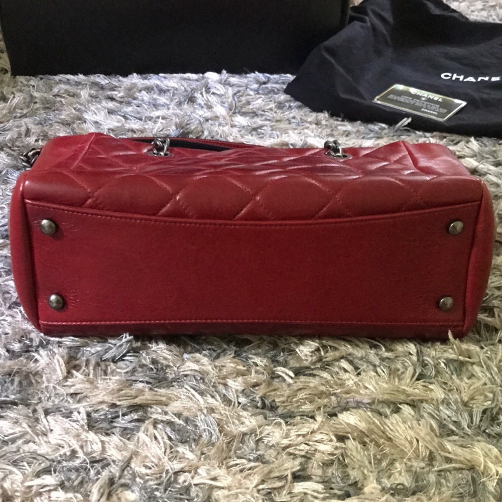 Chanel Red Leather Bag L 10.5” x W 4” x H 8.5” - Picture 5 of 7